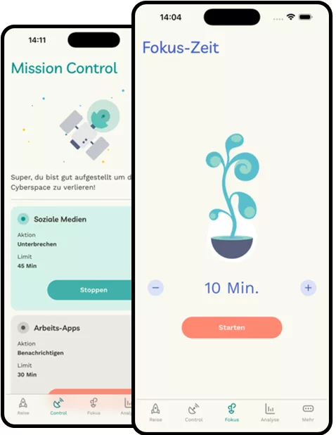 Halbiere deine Bildschirmzeit mit der detoxi App