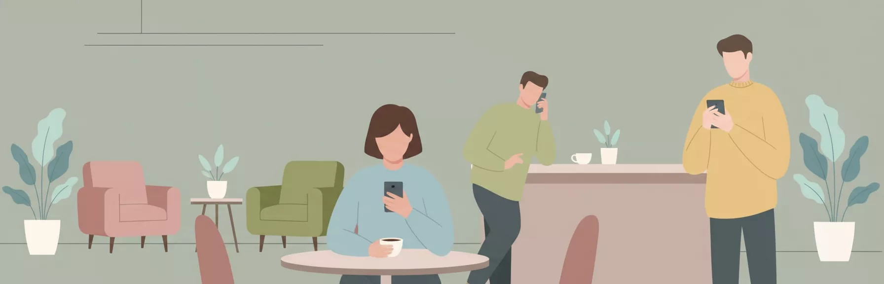 Menschen mit einem Handy